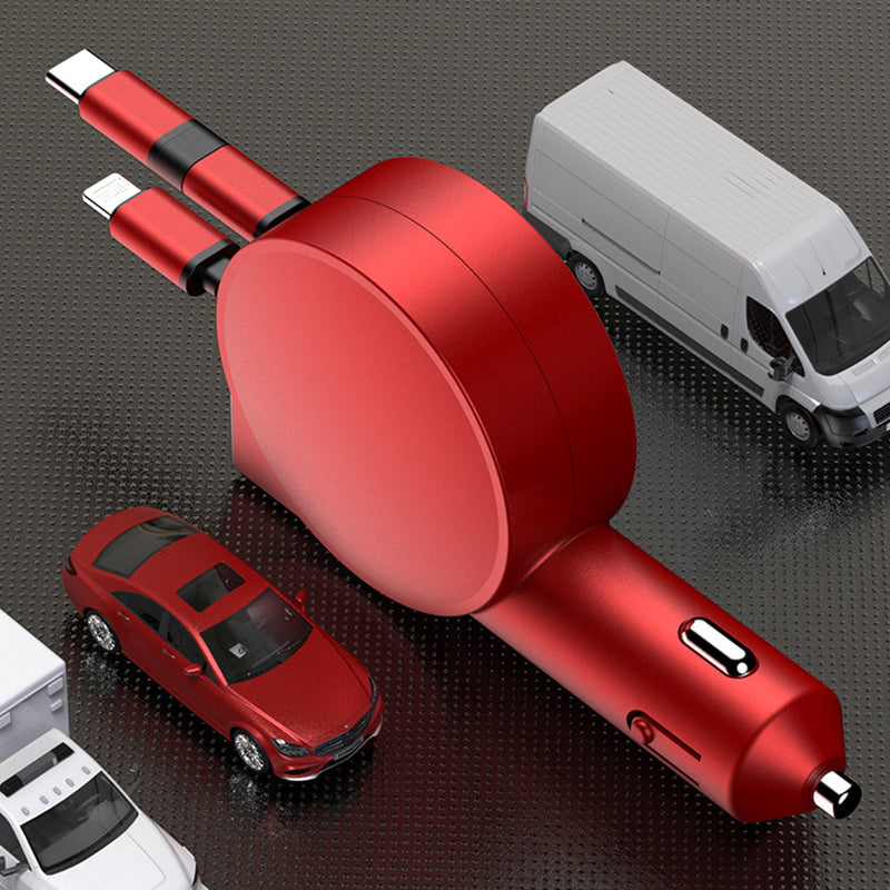3-in-1 intrekbare snellaad adapter voor in de auto