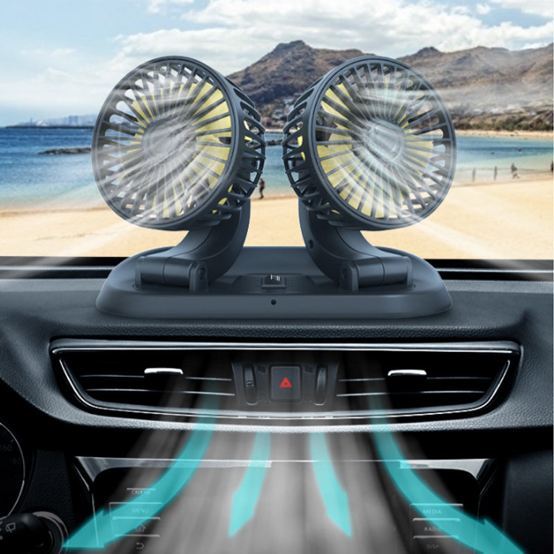 Dubbele kop Auto Luchtcirculatieventilator