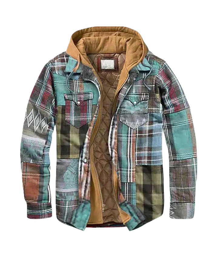 Sem - Patchwork blazer med rutor