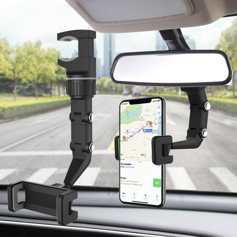 Multifunctionele achteruitkijkspiegel telefoonhouder