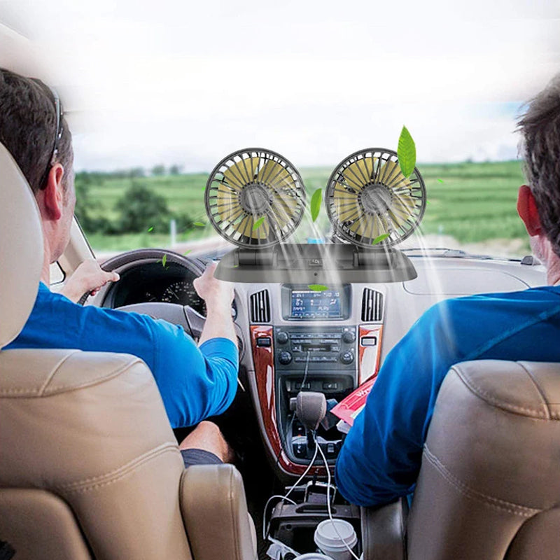 Dubbele kop Auto Luchtcirculatieventilator