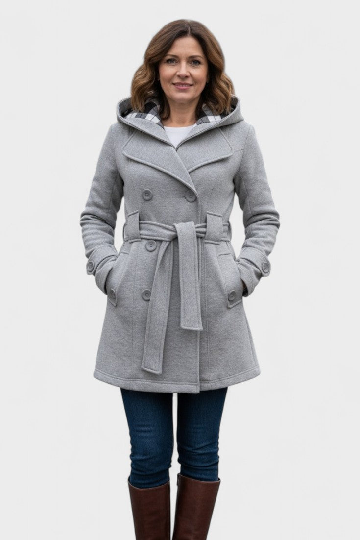 Leona™ | Elegant dubbelknäppt kappa