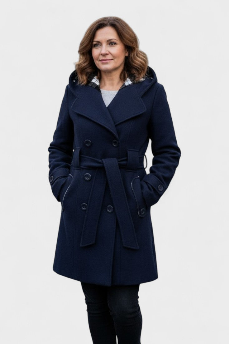 Leona™ | Elegant dubbelknäppt kappa