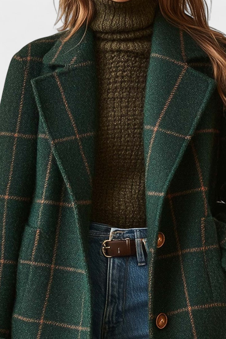 Yrsa™ | Elegant tweedjacka i rutmönster