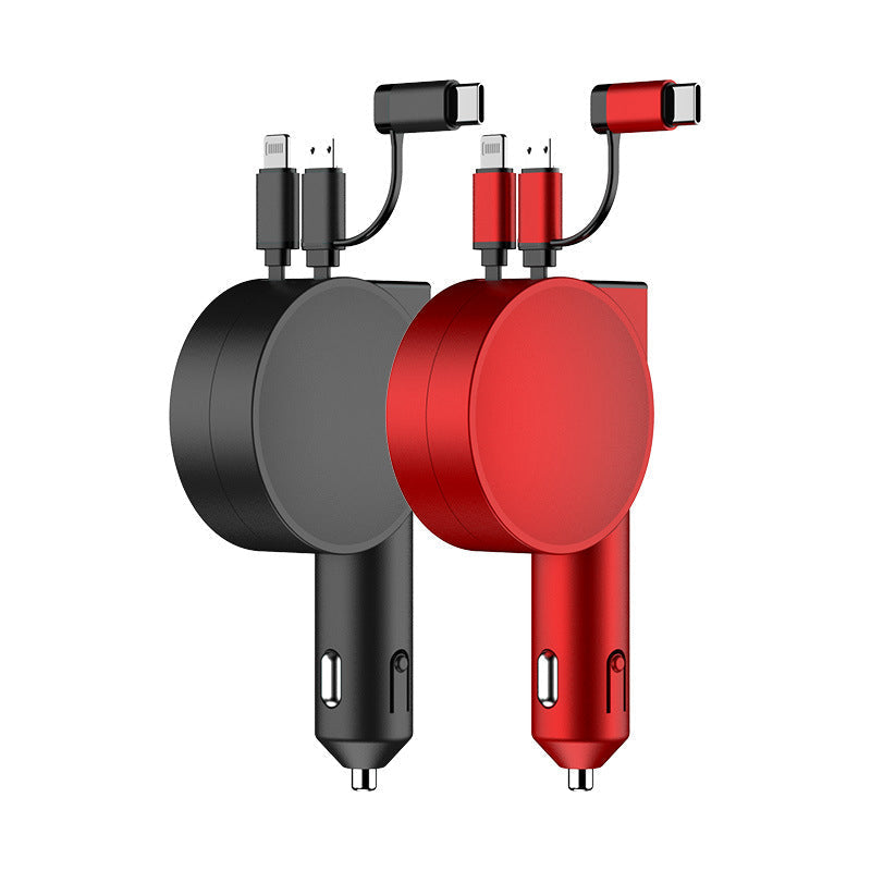 3-in-1 intrekbare snellaad adapter voor in de auto
