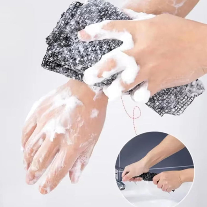 Exfoliërende antibacteriële douchehanddoek