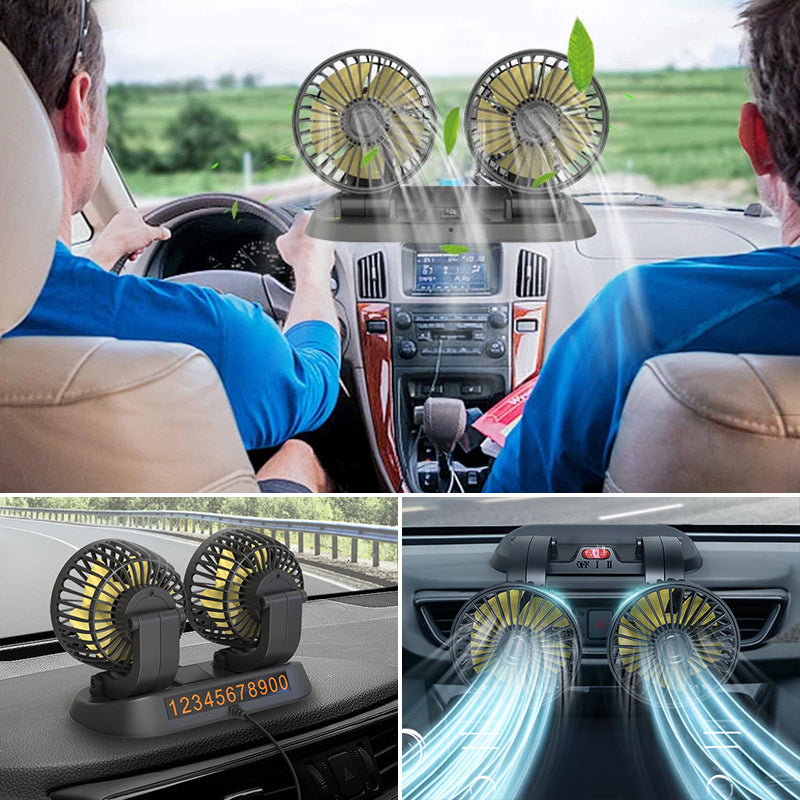 Dubbele kop Auto  Luchtcirculatieventilator