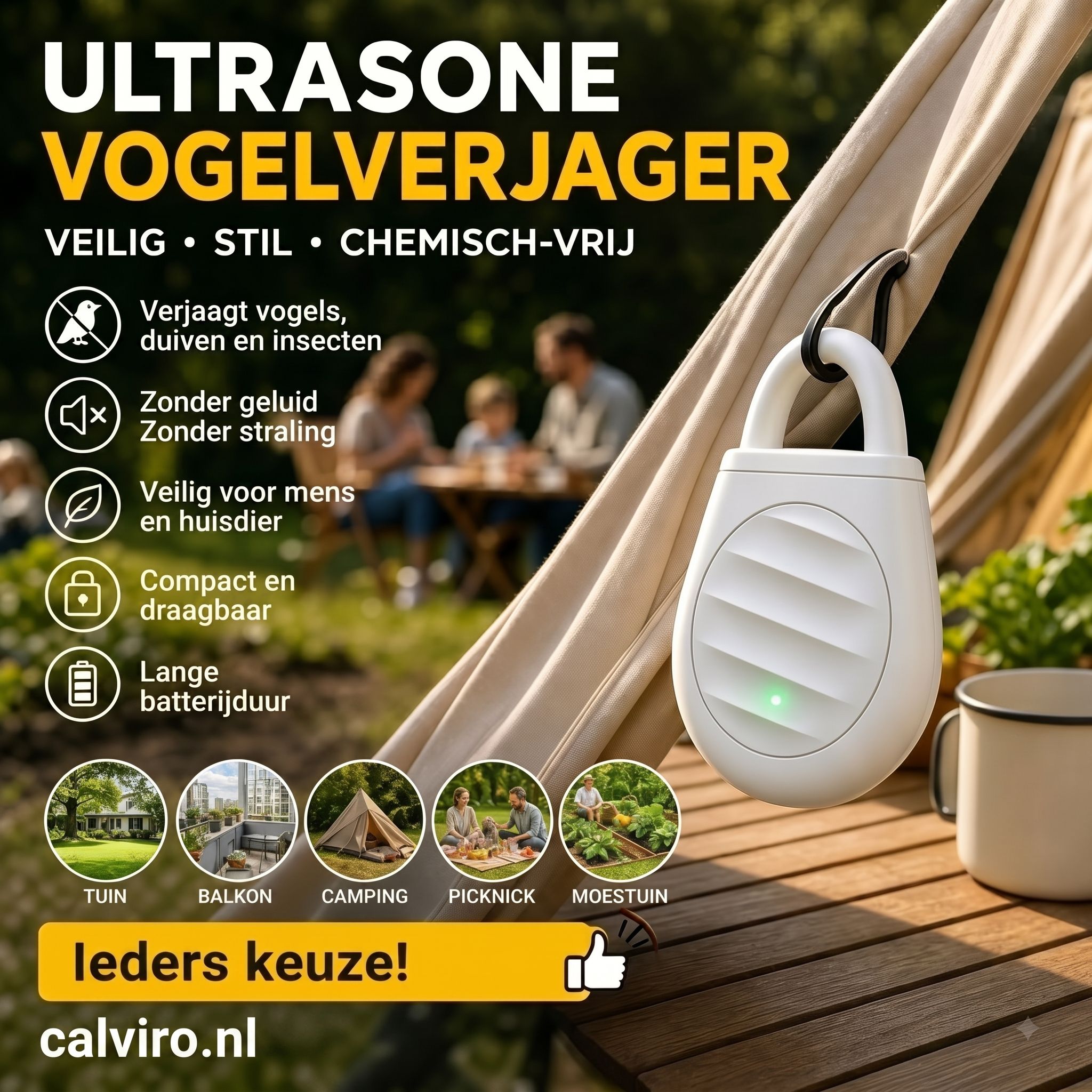 Calviro QuietGuard™ Vogel- en Insectenweerder