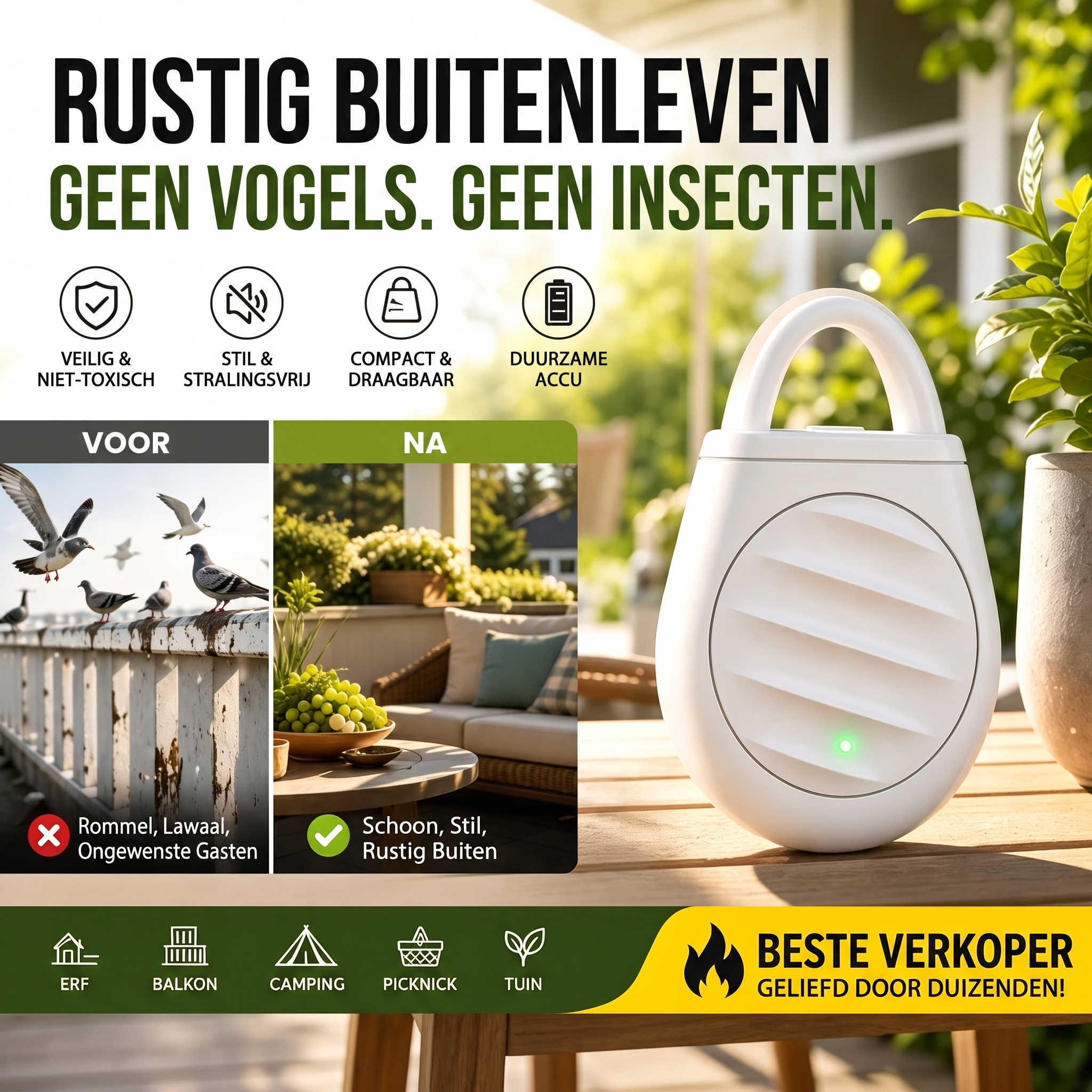 Calviro QuietGuard™ Vogel- en Insectenweerder