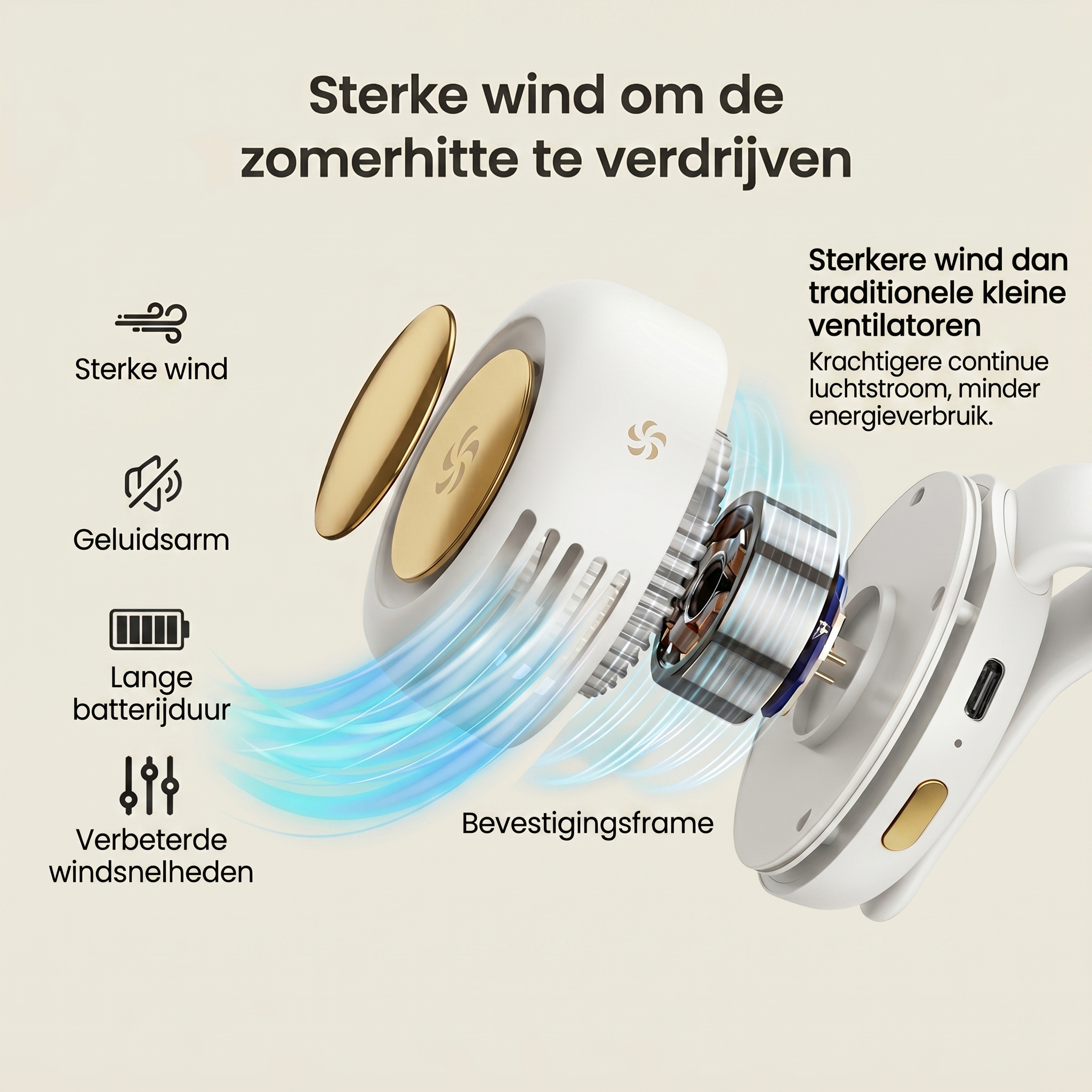 Calviro BreezeClip™ Mini Ventilator