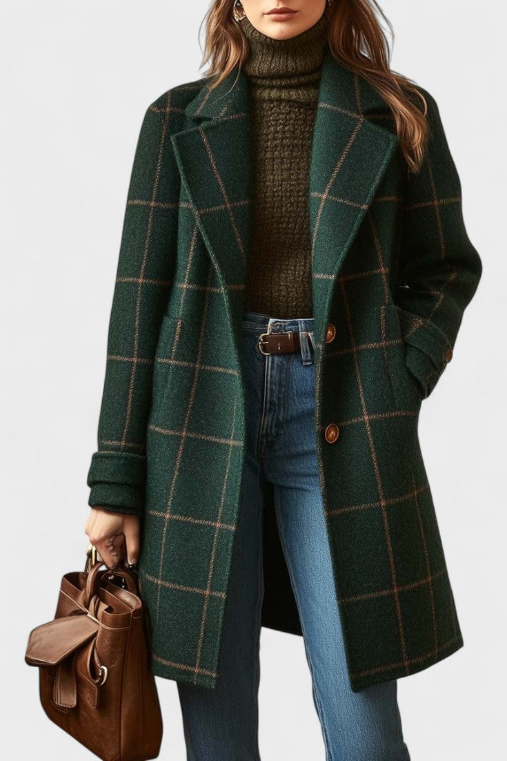 Yrsa™ | Elegant tweedjacka i rutmönster
