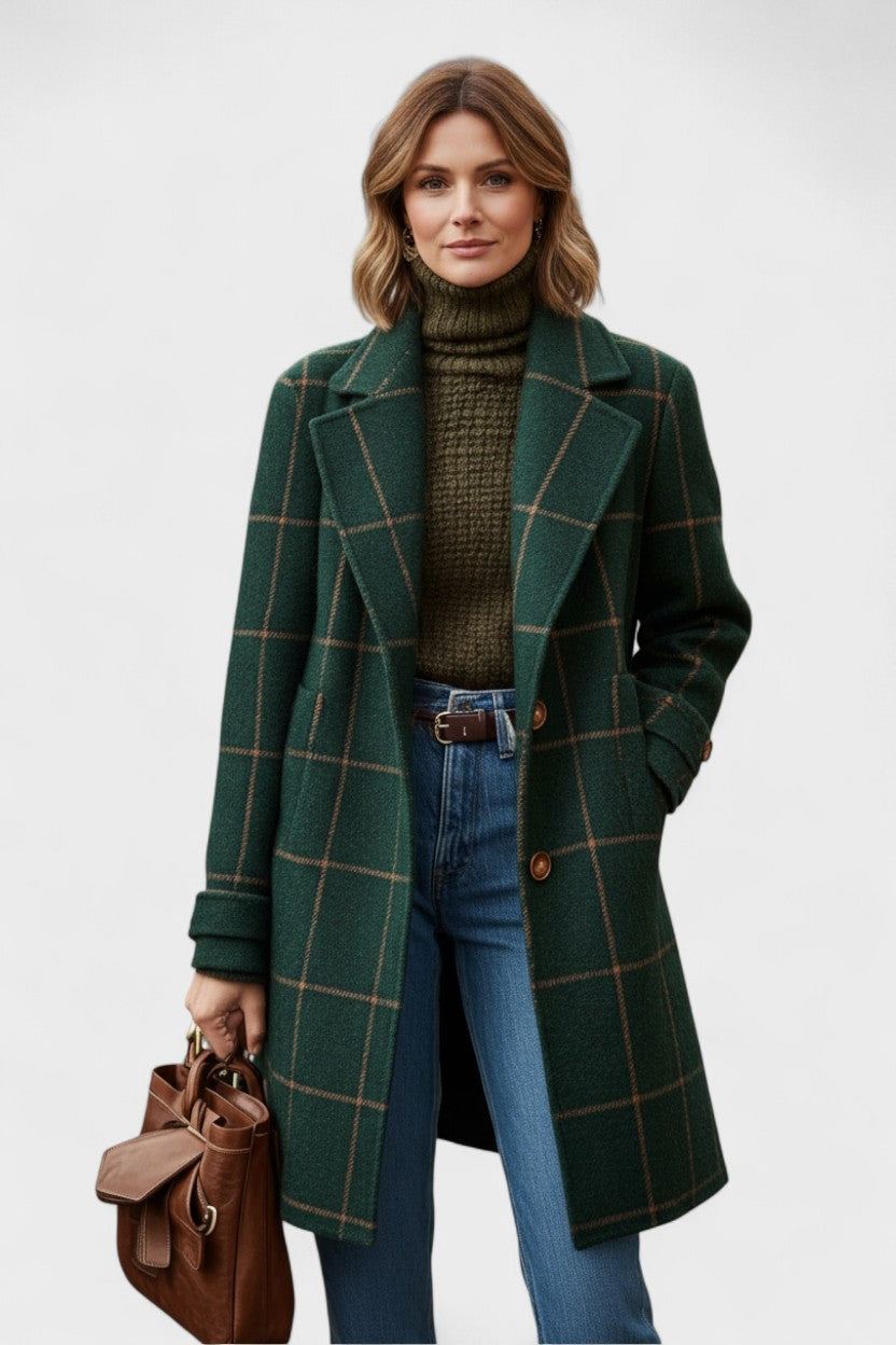 Yrsa™ | Elegant tweedjacka i rutmönster